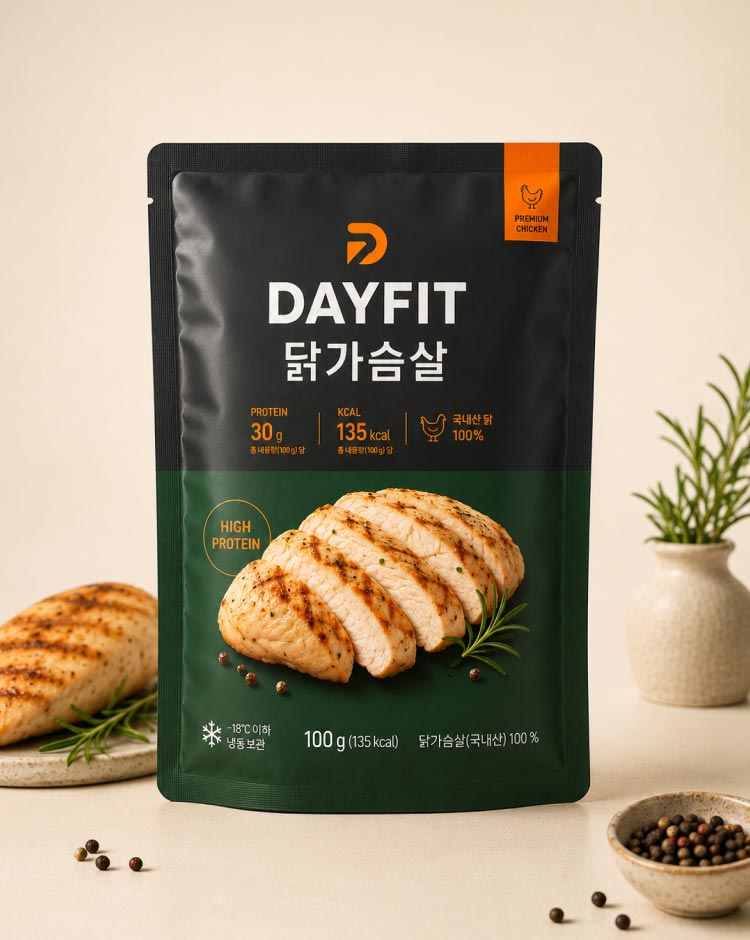 고단백 닭가슴살 간편식 상세페이지 제작 시안 — 식품·간편식 스마트스토어